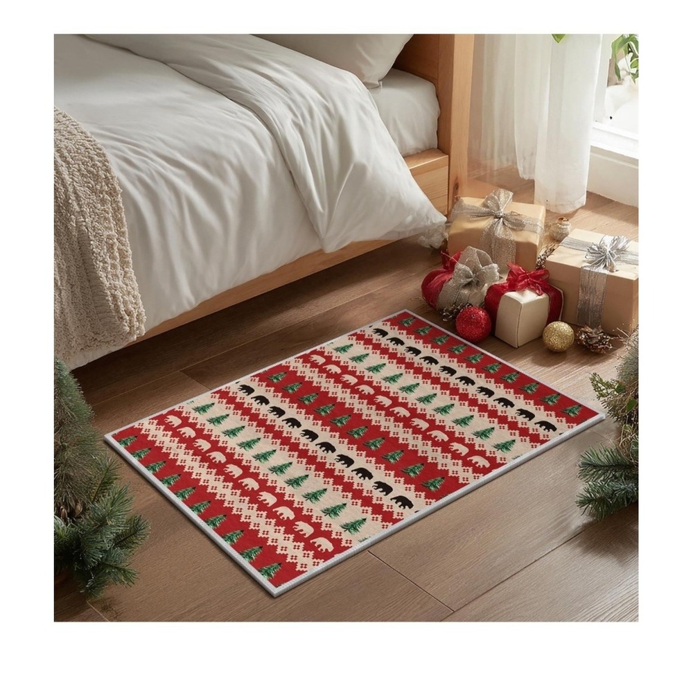 Christmas Washable Area Rug 2x3 Soft Living Room Bedroom Floor Carpet Mat